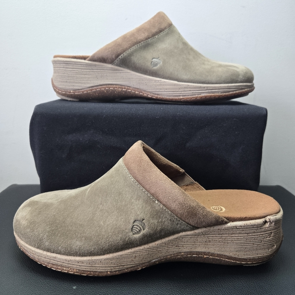 Acorn Clogs Women's 11 Vista Wedge Suede Comfort Slip Ons Mules
